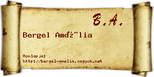 Bergel Amália névjegykártya